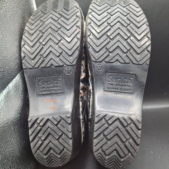 Sanita Womens Danish Design Clogs Size 37 Marble Pattern Comfortable Work Shoes - Picture 5 of 6